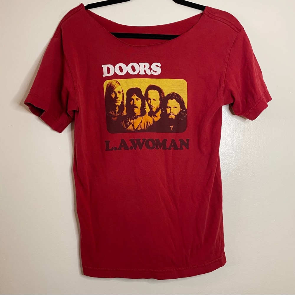 SOLD The Doors raw hem vintage tee